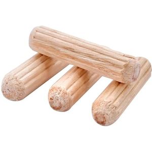 Houten deuvel 150 stuks pinnen M5 hardhouten gegroefde pluggen, houten deuvels, diverse knutselpinnen for meubelreparatie en -bevestiging, handwerk maken(M5x20mm)