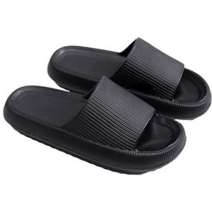 fengqingyunyan0304 Glijbanen, zomerpantoffels met dikke bodem voor mannen en vrouwen, indoor outdoor badhuisschoenen, voor dames en heren, Zwart, 41 EU