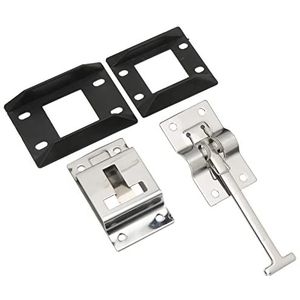 T-stijl Deurhouder Vangst, Roestvrijstalen Duurzame RV-deurhouder 4-delige Stevige, Breed Toepasbare Toegangsdeurvanger met Klinknagels voor Camper, Aanhanger, Vrachtluik, Camper, Camper (zilver)