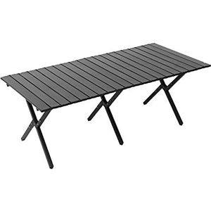 Picknicktafels Aluminium oprolbare tafel Lichtgewicht en gemakkelijk te dragen Comfortabel for 4-6 personen Ideaal for bumperkleven Kamperen op het strand met draagtas ( Color : Black , Size : 117*60*