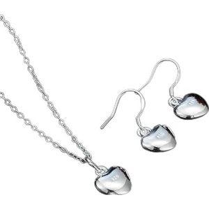 bruiloft zilveren kleur sieraden mode mooie hanger ketting Earring vrouwen partij set-E022P301
