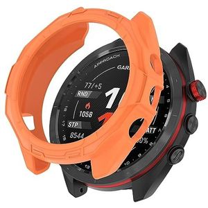 ZZjingli for Garmin Approach S70 47mm Armor Hollow horloge beschermhoes (oranje) (groen) (zwart) enz. (Size : Orange)