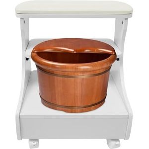 Voetsteun, pedicure, voetenrust, make-upkruk, voetbad, manicure meubels, trolley voor voetenbad, voetenbad, kruk met wielen, thuis, salon, gebruik 52 x 41 x 55 cm, beensteun, voetverzorging,