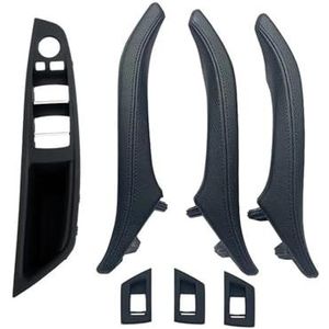 Auto interieurdeurgrepen Voor BMW 5 Serie F10 F11 F18 520 523 525 528 530 535 Linksgestuurd LHD Lederen Interieur Deurgreep Montageset(LHD Black)