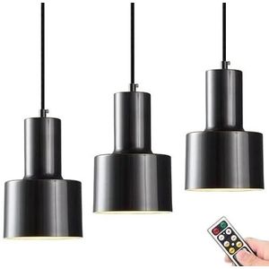 Mini hanglamp batterij bediend met afstandsbediening, 1 licht modern plafond kleine hanglamp indoor draadloze kroonluchter metalen hanger verlichtingsarmatuur decor voor keuken eiland slaapkamer eetkamer bar (C