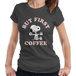 pinda's maar eerste koffie snoopy vrouwen T-Shirt