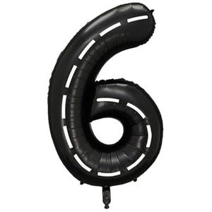 40 Inch Zwart Wit Streep Grote Opblaasbare Staande Type Nummer Ballon 0-9 Nummer Auto Thema Aluminiumfolie Ballon Party