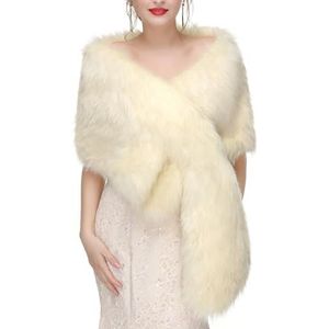 UERSJWYSO Bruiloftsfeestjurken van Imitatiebont Luxe Stola Zachte Bolero voor Avondjurken,7,One Size