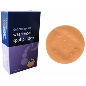 Dependaplast wasbestendige pleisters, flexibele PU-kunststof, veilige kleefstof, ademend, waterdicht, doos van 100 stuks