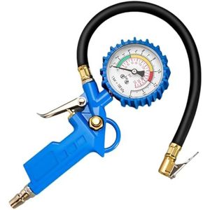 Bandenpomp meetinstrument manometer meetbereik: 0-16 bar, slanglengte: 350 mm, manometer-diameter: 70 mm, bandenspanningsmeter voor auto, motorfiets, vrachtwagen