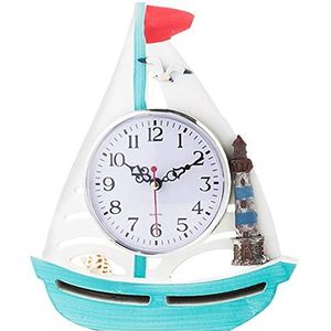 Ornament Tafelklok, Home Decor Klokken, Home Ornament Tafelklok, Ambachtelijke Geschenken Tafelklokken, Vintage Kid Clock Shell Zeester Vuurtoren Anker Decoratie Tafelklok Interessante Home Marine Dec