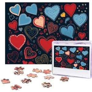 500 stukjes puzzel voor volwassenen gepersonaliseerde foto puzzel arious hart vormen aangepaste houten puzzel voor familie, verjaardag, bruiloft, spel nachten geschenken, 51,8 cm x 38 cm
