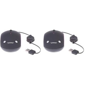 Tityvirnix 2 set Leuke Intrekbare USB Optische Scroll Muis 1000 DPI voor Laptop PC Notebook 1 Zwart Rose Rood