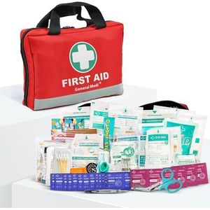 309 stuks reist EHBO-uitrusting, ideaal voor de auto, keuken, school, camping, wandelen, reizen, kantoor, sport, jacht en thuis, noodgevallen & survival, rood