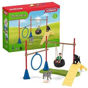 schleich 42536 Speelplezier voor honden, voor kinderen vanaf 3 jaar, Farm World - speelset