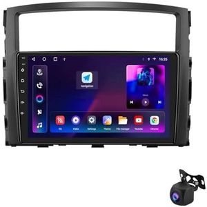 Android 12 autoradio 9"" Touchscreen Auto Stereo voor Mitsubishi Pajero 2006-2014 Ingebouwde Carplay Android Auto Ondersteunt WiFi GPS Bluetooth USB Stuurbediening/Mirror Link/achteruitrijcamera(Color: