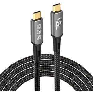 CHENLENIC USB4-kabel, met Thunderbolt 4, 240 W, 40 Gbps, 8K@60 Hz, 4 K, 120 Hz, HDR, PD3.1, USB-C naar USB-C, voor hub, dock, MacBook, M1/M2/M3, Mac Studio, SSD, laptop, monitor (1 m mannelijk/240W)