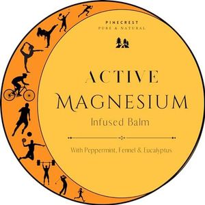 Blijf ""actieve"" Magnesiumbalsem doordrenkt met ontstekingsremmende etherische oliën van pepermunt, eucalyptus en venkel van Pinecrest Pure & Natural