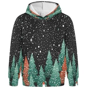 KAAVIYO Kerstbomen kunst hoodies atletische sweatshirts met capuchon schattig 3D-print voor meisjes jongens, Patroon, L
