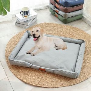 JOYELF Orthopedisch Hondenbed voor Extra Grote Honden, U-vormig Foam Slaapbank Bed, Bolster Waterdicht Bed voor Gezelschapsdieren met Afneembare Wasbare Hoes en anti-slip bodem - Koffie