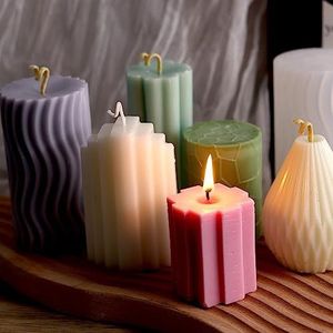 Siliconen kaarsvorm cilindervorm voor kaarsen van siliconen strips kaarsen DIY ornament voor het diner maken van epoxyharsvormen gips wooncultuur R