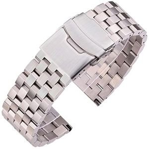 JIMNOO Horlogebandje, Quick Release Vervanging Roestvrij Stalen Horloge Armband Zilveren Band Accessoires 18Mm 20Mm 22Mm 24Mm Metalen horlogebanden (Color : Silver, Size : 24mm)