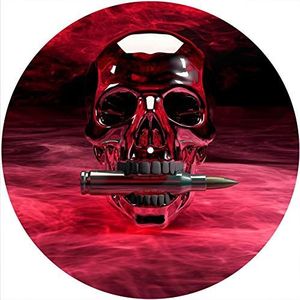 Slipmats Slipmat vilt voor elke 12"" LP DJ vinyl draaitafel platenspeler aangepaste afbeelding - Skull Bullet Red