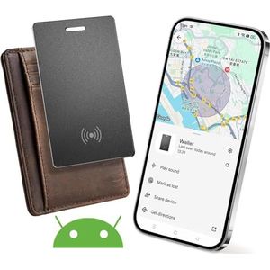 Air Tag Portemonnee Tracker voor Android, Draadloze Oplaadbare Smart Card Werken met Google Find Hud App (Alleen Android) Bluetooth Tags voor Reiskoffers/Koffers/Tassen