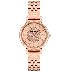 Anne Klein Armband horloge voor dames, Rose Goud/Kristallen, AK/3872RGRG