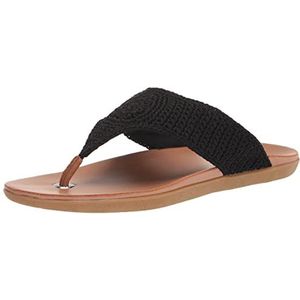 The SAK Dames Shana gehaakte teensandalen platte sandalen, zwart, 40 EU