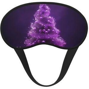 Paarse kerstboom slaapmasker voor vrouwen mannen oogmasker voor slaaplicht blokkerend slaapmasker met elastische band blinddoek voor vluchtdutje zachte ademende reisoogbedekking voor zijslaper