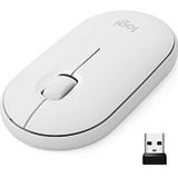 Logitech - Pebble - Draadloze Muis - Wit - Bluetooth en 2.4 GHz