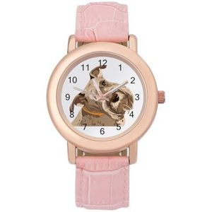 Schnauzer Hond Horloges voor Vrouwen Mode Sport Horloge Dames Lederen Horloge