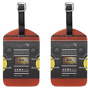 Bagage Labels,Retro Blaster Print Bagage Bag Tags Travel Tags Koffer Accessoires 2 Stuks Set