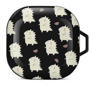 Watermeloen dinosaurus oordopjes hoesje compatibel met Samsung hard shell beschermhoes zwart stijl