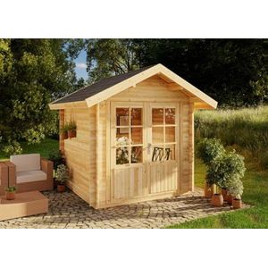 Alpholz Palma Tuinhuis set, naturel, 261 x 261 cm, incl. dakbedekking en vloer