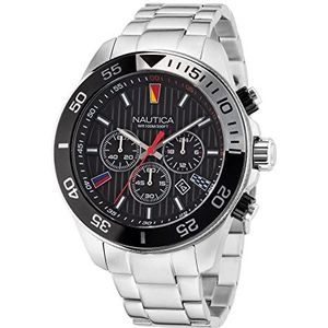 Nautica Casual Horloge NAPNOS306, Zilverkleur/Zwart/Sst & Zwart, armband