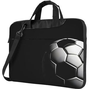 SSIMOO Een rode roos stijlvolle en lichtgewicht laptop messenger bag, handtas, aktetas, perfect voor zakenreizen, Ik hou van voetbal, 15.6 inch