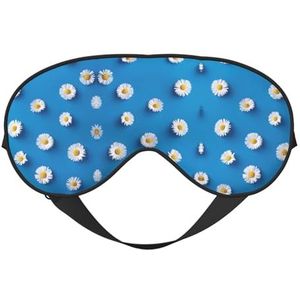 Wit madeliefje afdrukken veelzijdige rusthelper, zacht slaapoogmasker dubbelzijdig voor yoga, kamperen, zacht slaapmasker