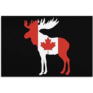 Canada Vlag Eland Creatieve Poster Canvas Wall Art Opknoping Foto Grappige Decoraties Gift Voor Vaderdag Moederdag Kerstmis