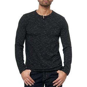 Red Bridge Sweatshirt met lange mouwen voor heren, chest-pocket melange, zwart, L