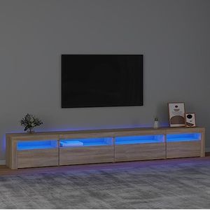 AUUIJKJF Entertainment Centra & TV Stands TV-meubel met LED verlichting Sonoma Eiken 270x35x40 cm Meubels