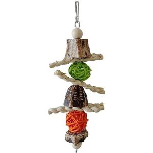 Kleurrijke hangende papegaaivogel Molaire speelgoedartikelen Papegaaibeet Huisdiervogelspeelgoed for papegaaitraining Vogelschommel Bijtspeelgoed (Color : 4)