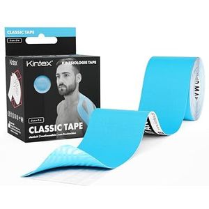 Kintex Kinesiologie klassieke tape 5cm x 5m, fysiologische tape, therapeutische tape, elastisch, waterdicht blauw