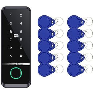 Toegangscontrolekit, Biometrisch toegangscontrollertoetsenbord for vingerafdrukken IP66 Waterdicht RFID IC-kaart Standalone deurtoegangscontrolesysteem(TF108MF-10 Key)
