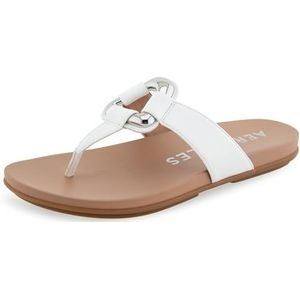 Aerosoles Fallon platte sandalen voor dames, Lichtwit kunstleer, 40 EU