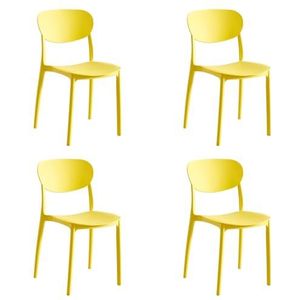 Eetkamerstoelen Kunststof stoel Stoel met brede rugleuning Moderne eetkamerstoel Keukenstoel Vrijetijdsstoel Koffiestoel Bureaustoel Balkonstoel voor Thuiskeuken en Café-bar (Color : K, Size : 4pcs