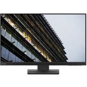 Lenovo ThinkVision E24-27 Monitor, 23,8 inch, 1920 x 1080, IPS-display, 4 ms, 250 nits, kantelen, draaien, hoogte verstellen, zwart