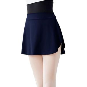 UBOHUZ Volwassen balletrokken voor dames, dansrok, danskleding, zijsplit, kort voor training voor vrouwen, Blauw, XXL