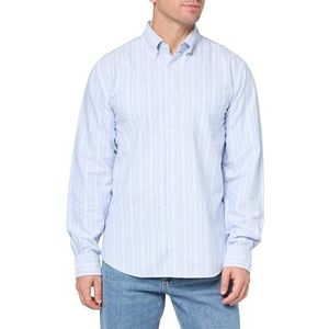 Brooks Brothers Heren Friday Oxford lange mouwen patroon sport shirt trui, Lichtblauwe streep, L